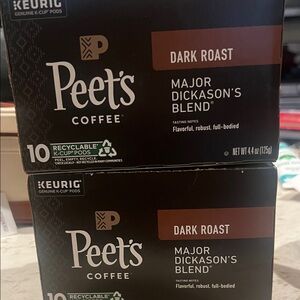 Peet's Coffee Major Dickason's Blend Dark Roast K-Cups (x2)